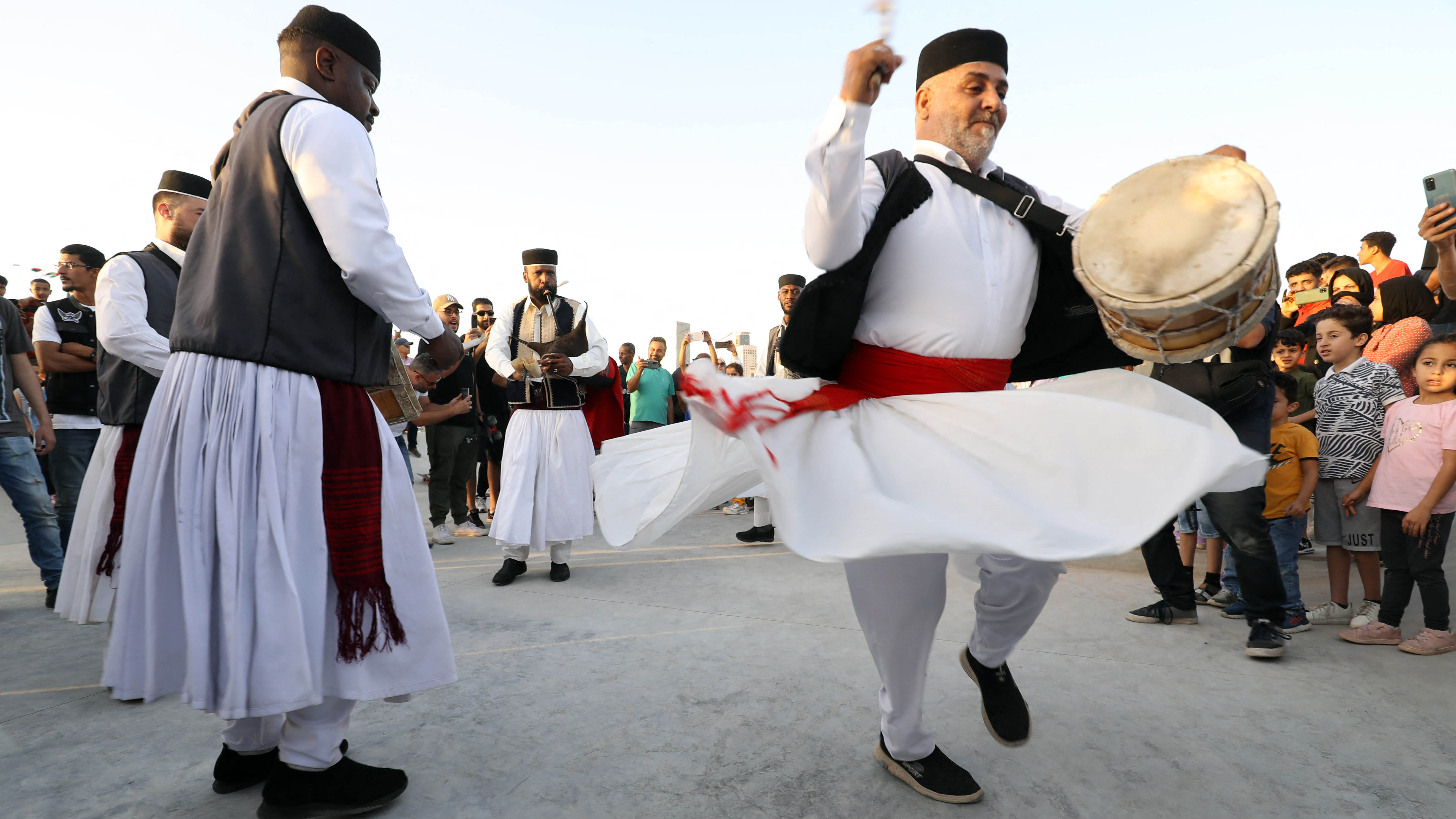 Libyan musicians performed during the inauguration of the skatepark, a first in the country (photo: Mahmud Turkia/AFP)