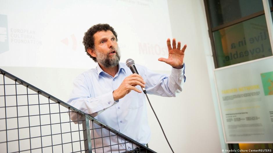 File photo: Turkish philanthropist Osman Kavala, jailed since 2017 on a charges of seeking to overthrow the government, is seen at an unspecified area in this undated handout photo received by Reuters, 26 October 2021 (photo: Anadolu Culture Center/Handout via REUTERS)