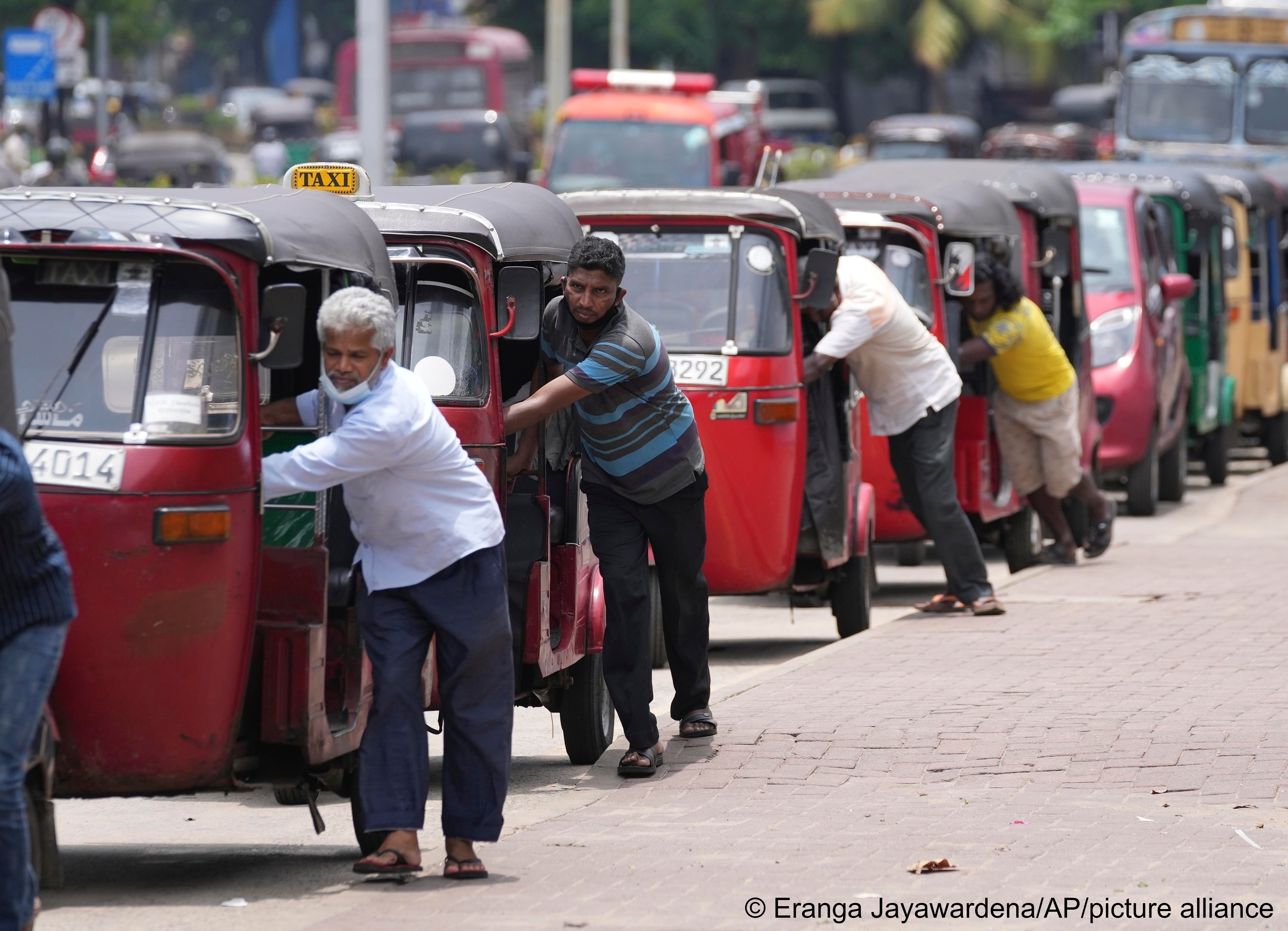 Sri Lanka is now almost without gasoline and faces an acute shortage of other fuels. Authorities have announced nationwide power cuts of up to four hours a day and asked state employees not to work on Fridays, except for those needed for essential services.