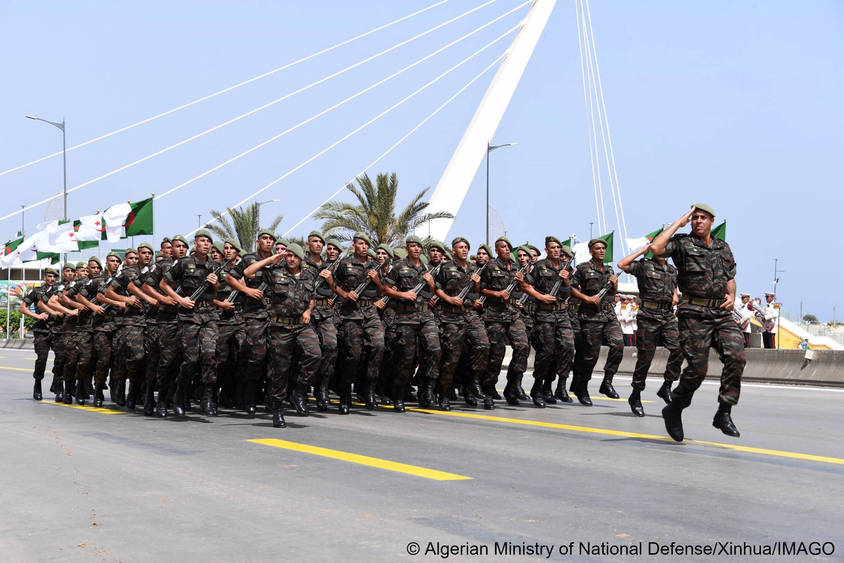 Military parade in Algeria's capital Algiers to mark the 60th anniversary of independence from France on 5 July 2022.