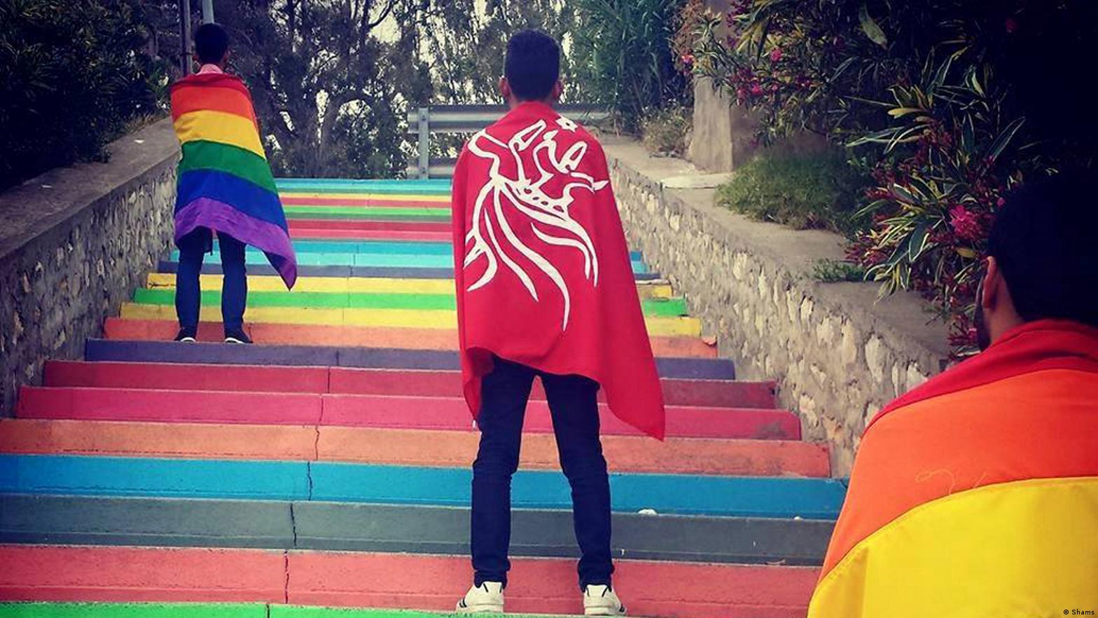 Symbolic image of rainbow flags in Tunis (photo: Shams)