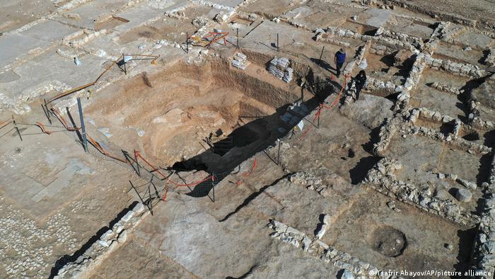 View of excavation from above.