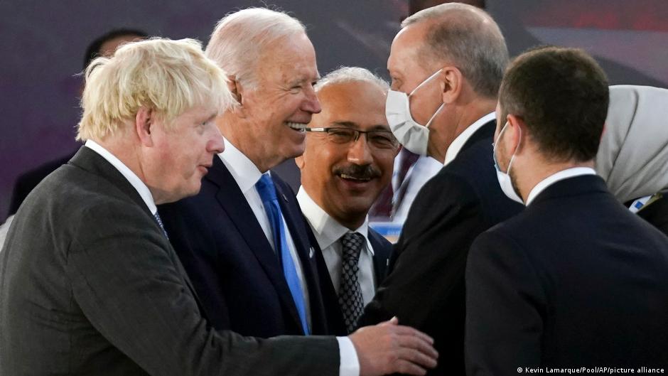 قمة مجموعة العشرين في روما -  إردوغان وبايدن وبوريس جونسون. G20 Gipfel in Rom - Erdogan, Biden, Boris Johnson Foto Picture Alliance