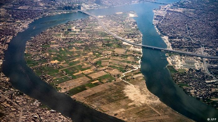 صورة من الجو لجزيرة الوراق في نيل القاهرة (14 /5/ 2021) - 01 Nilinsel Warraq in Ägypten Kairos Manhattan Foto AFP