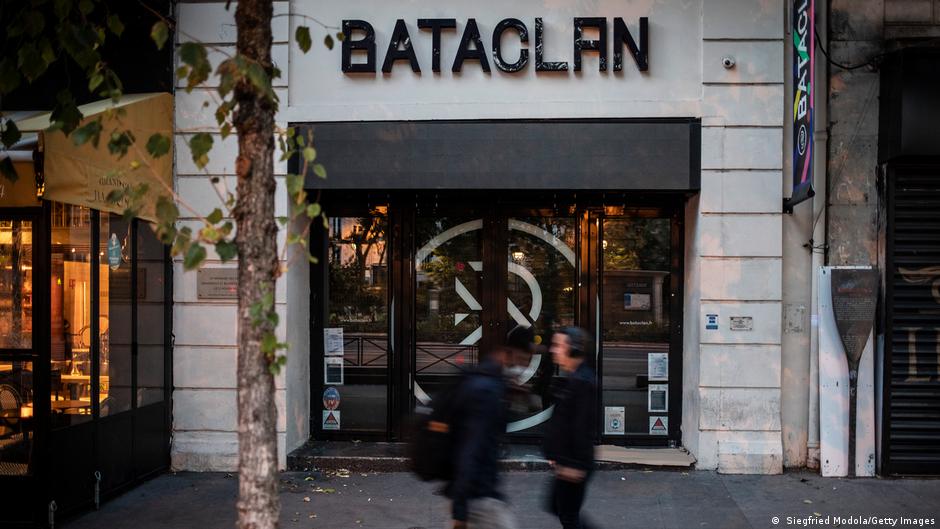 The entrance to the Bataclan concert hall in Paris in September 2021 (photo: Siefried Modola/Getty Images)