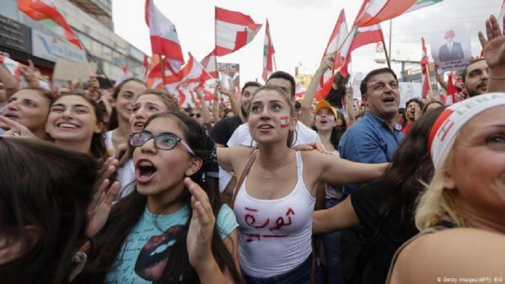 People protesting against the government in Lebanon (photo: Getty Images/AFP/Eid)
