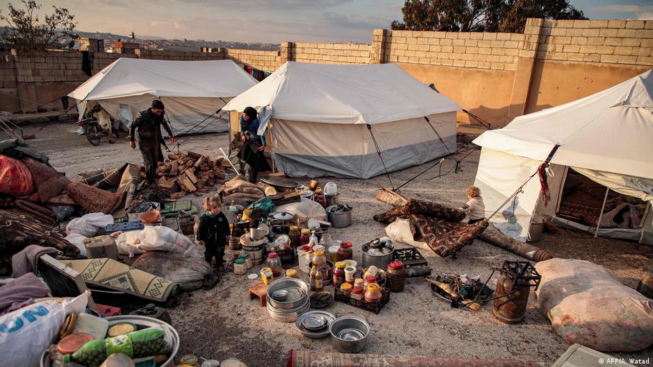 A makeshift camp in the south of Idlib province (image: AFP/A.Watad)