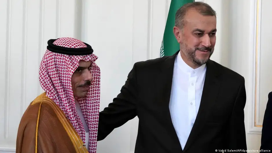 Saudi Foreign Minister Prince Faisal bin Farhan met his Iranian counterpart Hossein Amir-Abdollahian in Tehran in June (image: Vahid Salemi/AP/dpa/picture alliance)