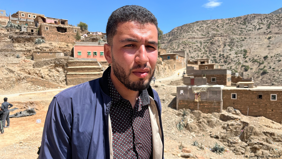 Erdbebenopfer Hicham ait Lahsen aus einem Dorf im Hohen Atlas