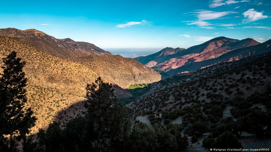 View of a wide valley in Atlas mountains