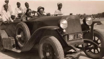 Brigitte Schiffer & Hans Hickmann on the way to Siwa Oasia. Siwa Oasis, Cairo, 1933