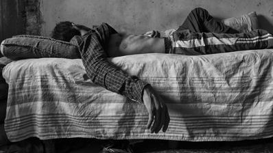 Abdelrahman in his room in Moon Valley, Alexandria, Egypt. (Photo: Mohamed Mahdy)