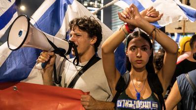 Anti judicial reform roadblock protest in Tel Aviv - 03 Jun 2023. (Photo: picture alliance / ZUMAPRESS.com | Matan Golan)