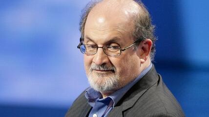 British Indian novelist and essayist Salman Rushdie on Italian State RAI TV (photo: AP)