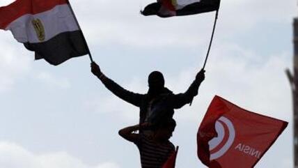 Demonstrant auf dem Tahrir-Platz in Kairo; Foto: AP