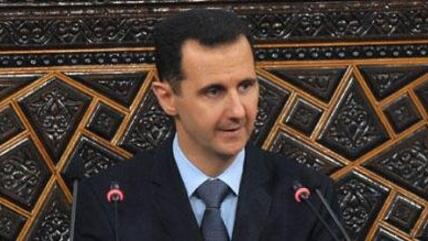 Bashar al-Assad during his speech in front of parliament on March 30 (photo: picture alliance/landov)