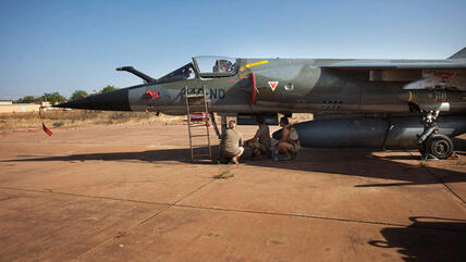 Französischer Kampfjet Mirage F-1 in Bamako; Foto: Reuters