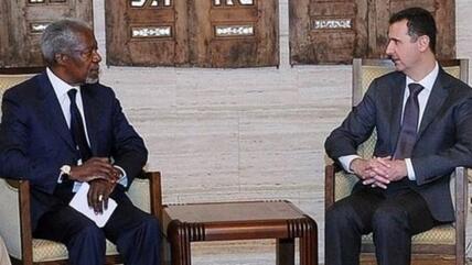 Kofi Annan and Bashar al-Assad (photo: dpa)
