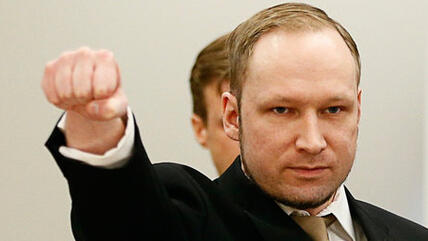 Anders Behring Breivik on the first day of his trial in April 2012 (photo: REUTERS/Fabrizio Bensch)