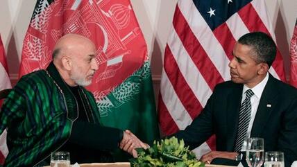 US-President Obama and the President of Afghanistan Karsai (photo: AP/dapd)