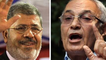 Präsidentschaftskandidaten Mursi (links) und Shafik; Foto: dpa