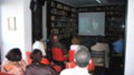 عرض  الفيلم الإسرائيلي "أفيفا يا حبيبتي" في المركز الأكاديمي الإسرائيلي في القاهرة، الصورة: أميرة الاهل
