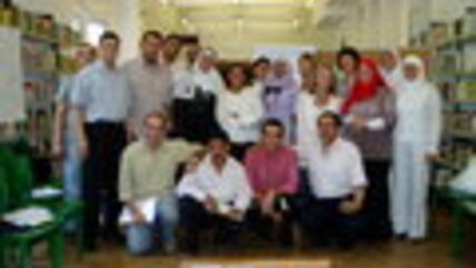 المشاركون في برنامج تدريب الناشرين في معهد غوته في القاهرة، الصورة: أكسل فون إيرنست 