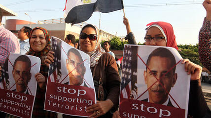 احتجاج ضد أوباما في القاهرة بعد الإطاحة بمرسي. رويترز