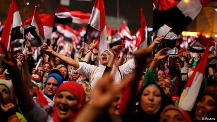 Revolutionaries in Egypt celebrate the ouster of president Mohammed Mursi (photo: Reuters)