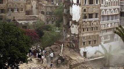 Destruction in the ancient heart of Sanaa.