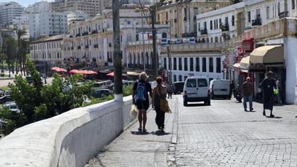View of Tangier's harbour promenade.