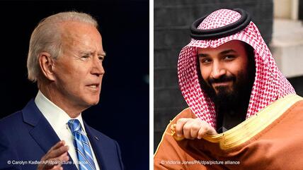 Composite image of U.S. President Joe Biden and Saudi Crown Prince Mohammed bin Salman.
