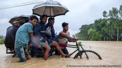 Chittagong in Bangladesh is one of the ten fastest-sinking coastal cities in the world. Many people moved there fleeing climate disasters elsewhere in the country. With large parts of Chittagong under water for several hours a day, they are likely to be displaced again.