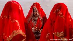 Muslim women are seen during a mass marriage ceremony, in which, 51 Muslim couples took their wedding vows, in Mumbai, India