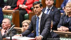 Britain's Prime Minister Rishi Sunak giving a statement on Houthi maritime attacks in the Red Sea to MPs, in the House of Commons, London, UK, 23 January 2024
