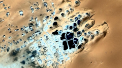 A satellite image of a gold mine in Sudan.