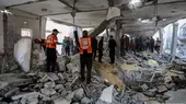 مبنى مدمر في مدينة خان يونس في قطاع غزة 
