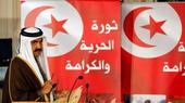 Sheik Hamad bin Khalifa al-Thani, Amir von Katar, bei seiner Rede anlässlich des Revolutionsbeginns in Tunesien; Foto: Reuters