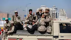 Huthi-Kämpfer in der jemenitischen Hauptstadt. 