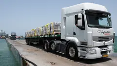 Humanitarian aid truck from UAE to Gaza