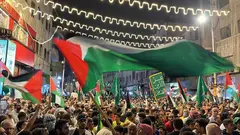 مظاهرة مؤيدة للفلسطينيين بتنظيم من جبهة العمل الإسلامي، في عمان، الأردن، في 10 أكتوبر/تشرين الأول 2023. (Photo: Picture Alliance/ Laith Al-jnaidi / Anadolu)