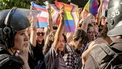 Protest für LGBTQ-Rechte in der Türkei. 