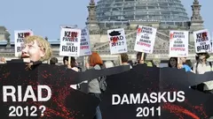 Protest against the supply of weapons and surveillance technology to Arab states in Berlin (photo: Michael Gottschalk/dapd)