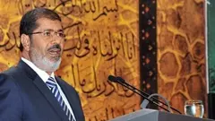 President Mohammed Mursi of Egypt giving a speech in which he praised the military in Cairo (photo: dpa)