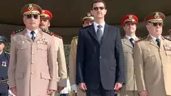 Syria's President Assad and generals of the Syrian army (photo: dpa)