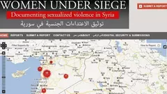 صورة عن موقع ''نساء تحت الحصار''    ''Women under Siege''  على الإنترنت