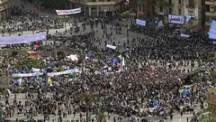 Proteste am ''Tag des Abgangs'' auf dem Tahrirplatz in Kairo; Foto: dpa 