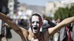 A demonstrator in Yemen (photo: AP)