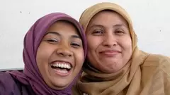 Two women wearing the headscarf (source: Inside Indonesia)