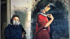 Afghan female graffiti artist Shamsia Hassani.